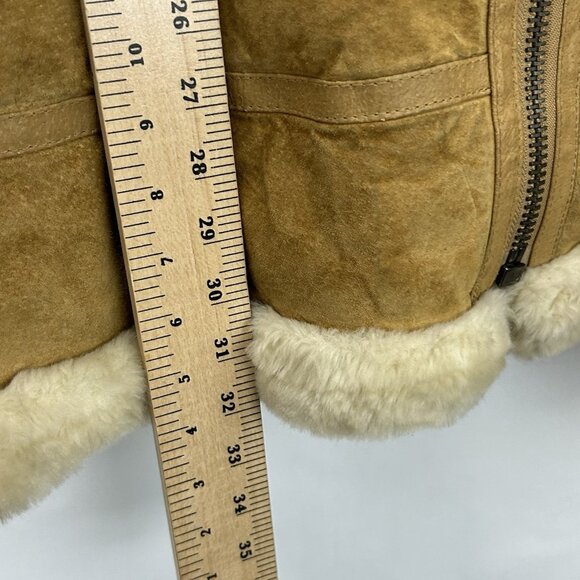 VTG Phat Farm Coat Men 5XL Brown Suede Gen.Leather Faux Fur Sherpa Heavy Hip Hop - Picture 5 of 16